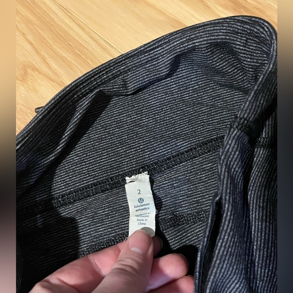 Lululemon Run Pace Tight Wee Stripe Black Heathered Black / Black - Picture 6 of 8